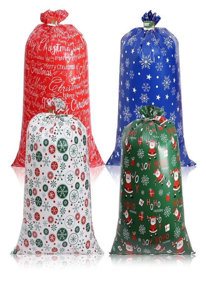 gepas Extra Large 4 Count Oversized Christmas Jumbo Gift Wrapping Bags for Xmas Party Favors Storage - Image 1